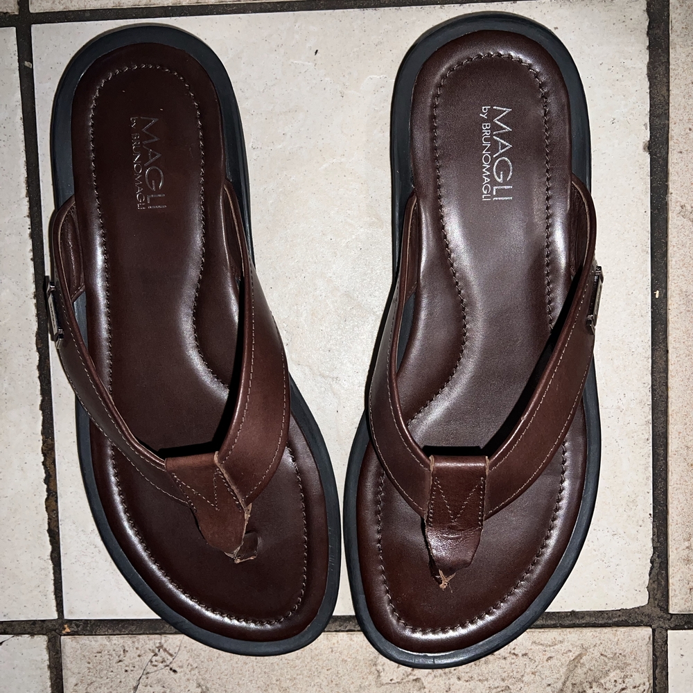 Brown Leather Men's Magli Sandals